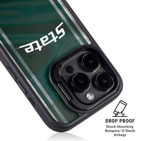 Michigan State University Jersey Grey iPhone 16 Pro Max Kickstand Case