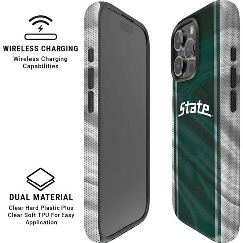 Michigan State University Jersey Grey iPhone 16 Pro Max Magsafe Impact Case