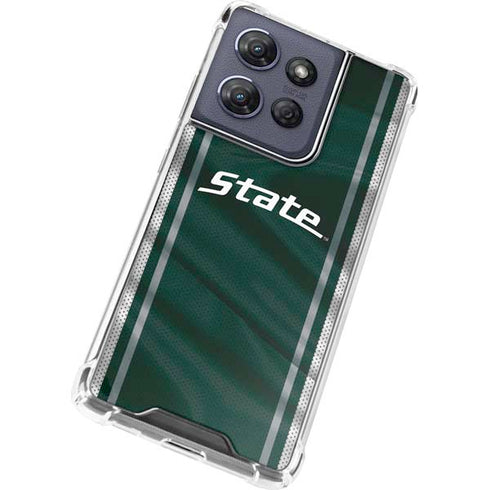 Michigan State University Jersey Grey Moto G 5G (2025) Clear Case
