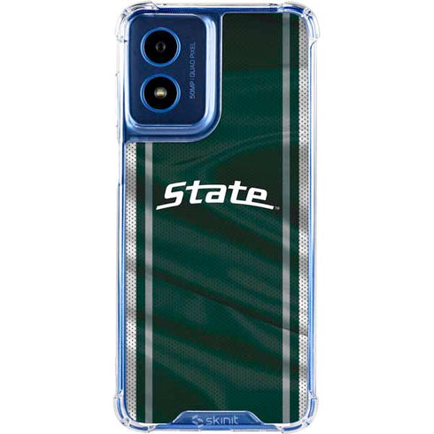 Michigan State University Jersey Grey Moto G 5G (2024) Clear Case