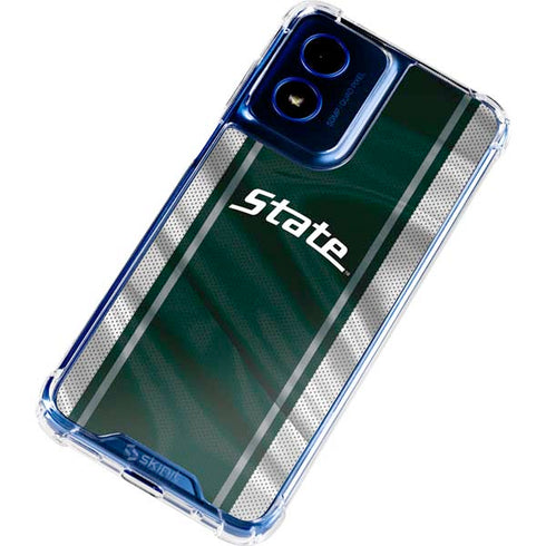 Michigan State University Jersey Grey Moto G Play 4G (2024) Clear Case