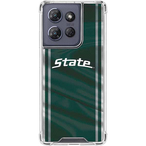 Michigan State University Jersey Grey Moto G Play 5G (2025) Clear Case