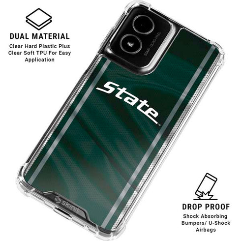 Michigan State University Jersey Grey Moto G Power 5G (2024) Clear Case