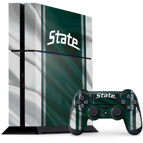 Michigan State University Jersey Grey PS4 Console and Controller Bundle Skin