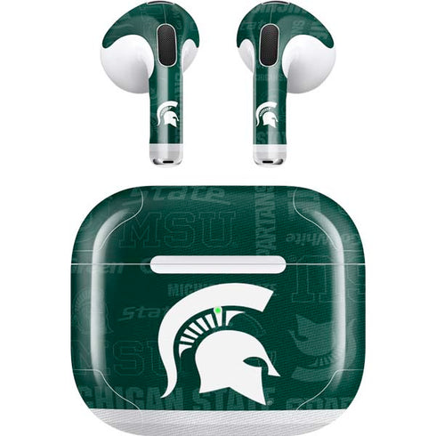 Michigan State University Jersey Split Apple AirPods (3rd Gen 2021) Skin