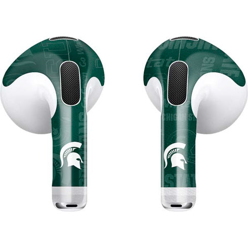 Michigan State University Jersey Split Apple AirPods (3rd Gen 2021) Skin