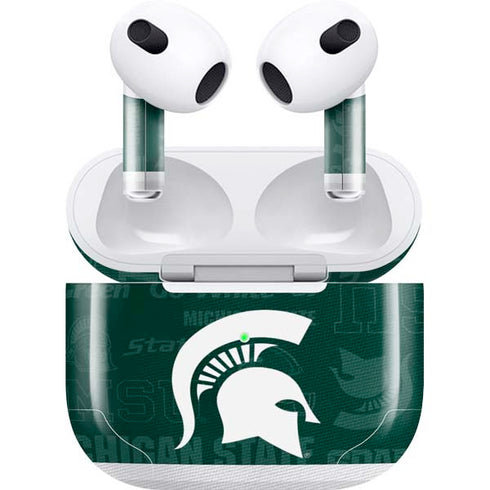 Michigan State University Jersey Split Apple AirPods (3rd Gen 2021) Skin