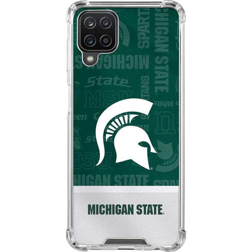 Michigan State University Jersey Split Galaxy A12 Clear Case
