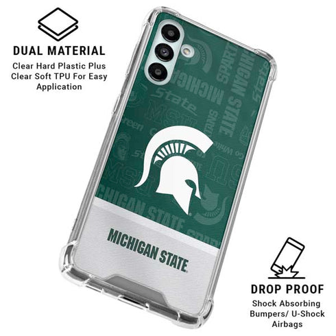 Michigan State University Jersey Split Galaxy A13 5G Clear Case