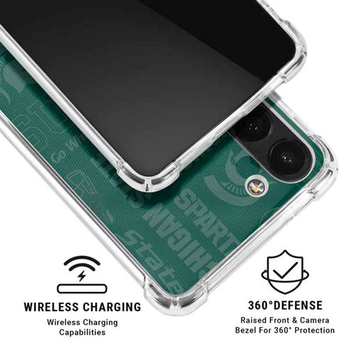 Michigan State University Jersey Split Galaxy A13 5G Clear Case