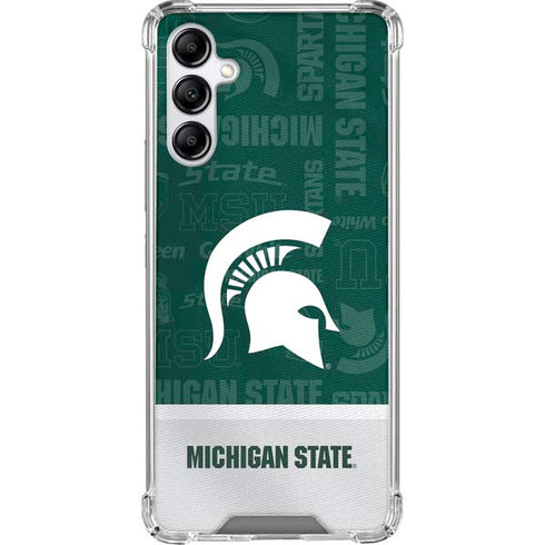Michigan State University Jersey Split Galaxy A14 5G Clear Case
