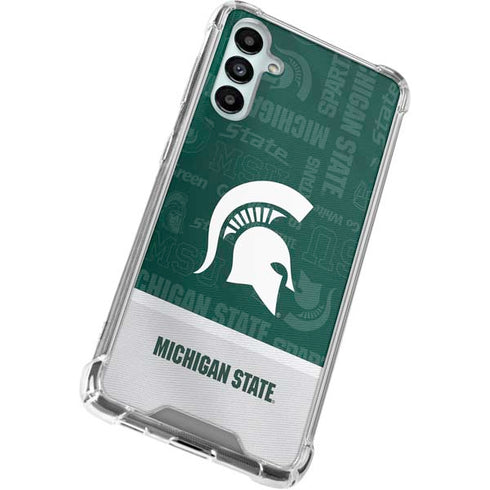 Michigan State University Jersey Split Galaxy A14 5G Clear Case