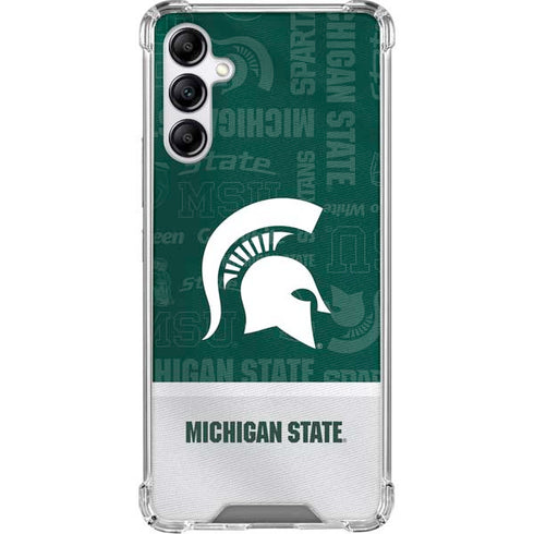 Michigan State University Jersey Split Galaxy A15 5G Clear Case