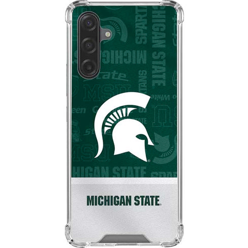 Michigan State University Jersey Split Galaxy A17 Clear Case
