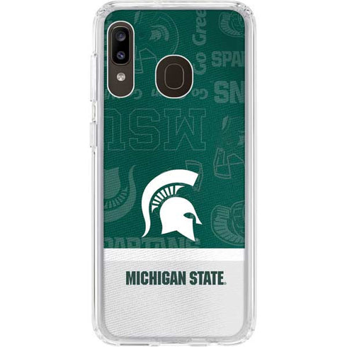 Michigan State University Jersey Split Galaxy A20 Clear Case