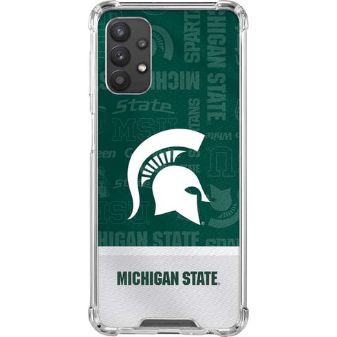 Michigan State University Jersey Split Galaxy A32 5G Clear Case