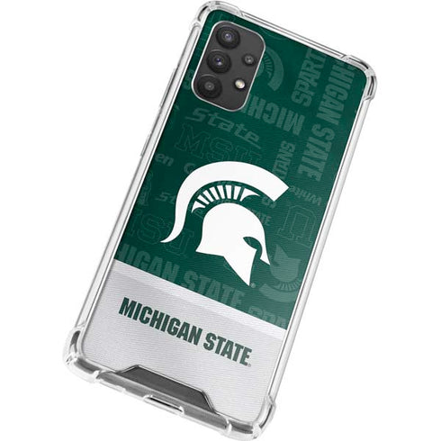 Michigan State University Jersey Split Galaxy A32 5G Clear Case