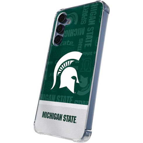 Michigan State University Jersey Split Galaxy A35 5G Clear Case