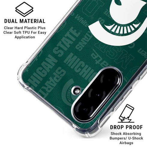 Michigan State University Jersey Split Galaxy A36 5G Clear Case