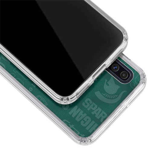 Michigan State University Jersey Split Galaxy A50 Clear Case