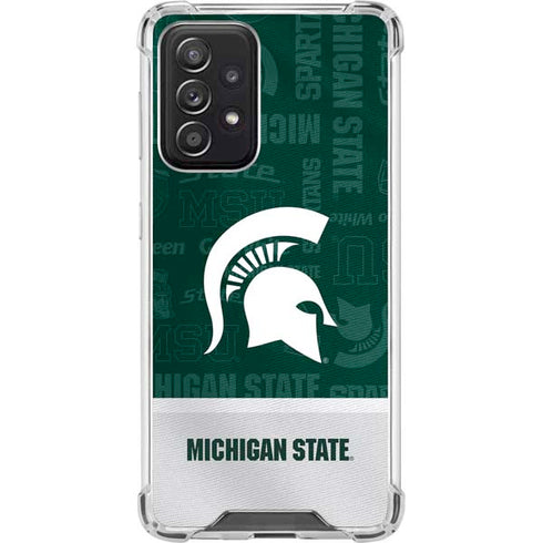Michigan State University Jersey Split Galaxy A52 5G Clear Case