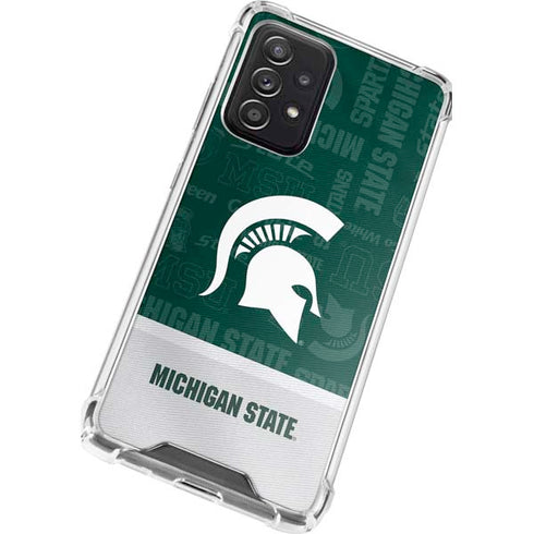 Michigan State University Jersey Split Galaxy A52 5G Clear Case