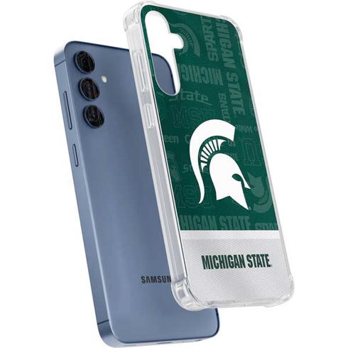 Michigan State University Jersey Split Galaxy A55 5G Clear Case