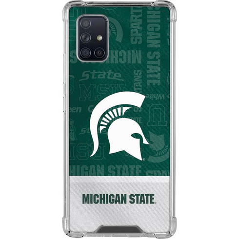 Michigan State University Jersey Split Galaxy A71 5G Clear Case