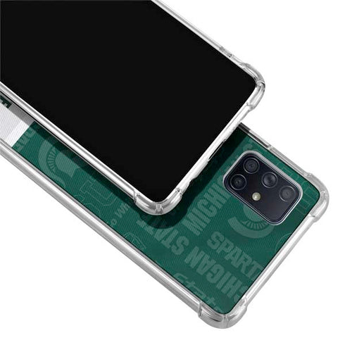 Michigan State University Jersey Split Galaxy A71 5G Clear Case