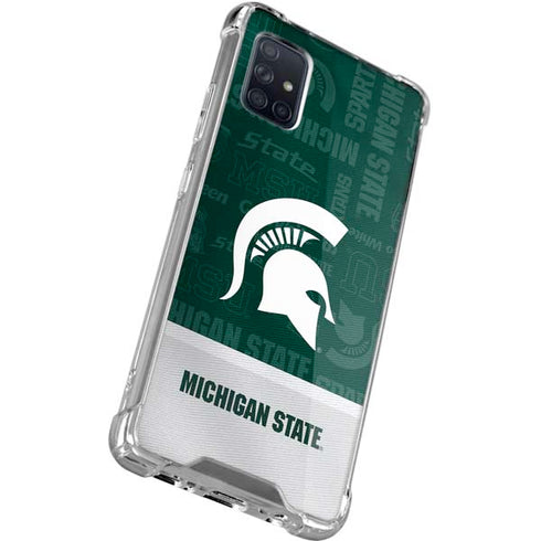 Michigan State University Jersey Split Galaxy A71 5G Clear Case