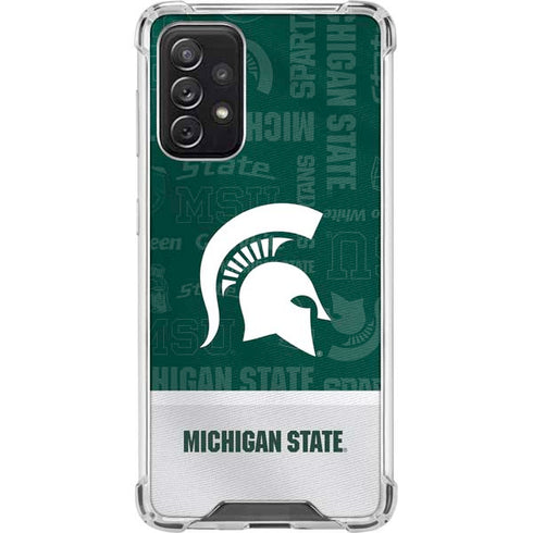 Michigan State University Jersey Split Galaxy A72 5G Clear Case