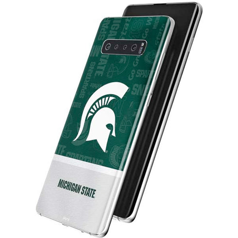Michigan State University Jersey Split Galaxy S10 Plus Skin