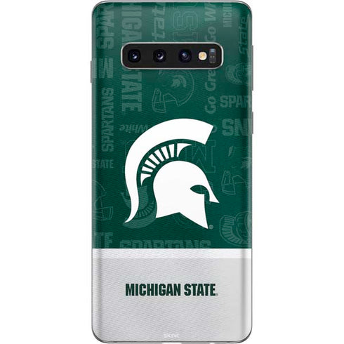 Michigan State University Jersey Split Galaxy S10 Skin