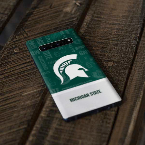 Michigan State University Jersey Split Galaxy S10 Skin