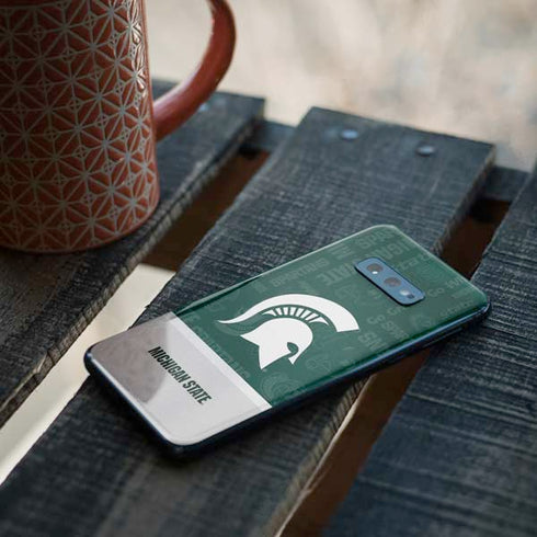 Michigan State University Jersey Split Galaxy S10e Skin
