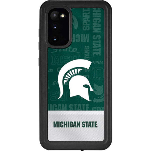 Michigan State University Jersey Split Galaxy S20 Waterproof Case