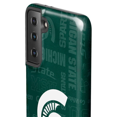 Michigan State University Jersey Split Galaxy S21 FE Pro Case