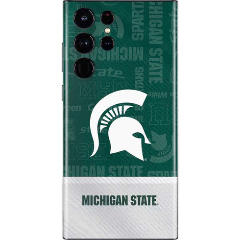 Michigan State University Jersey Split Galaxy S22 Ultra Skin