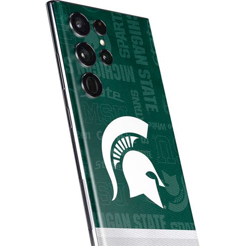 Michigan State University Jersey Split Galaxy S22 Ultra Skin
