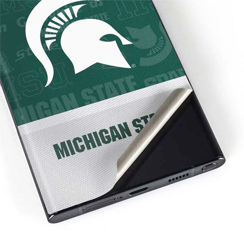 Michigan State University Jersey Split Galaxy S22 Ultra Skin