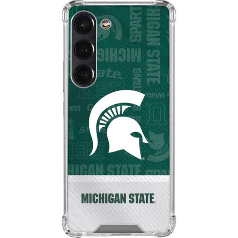 Michigan State University Jersey Split Galaxy S23 Clear Case