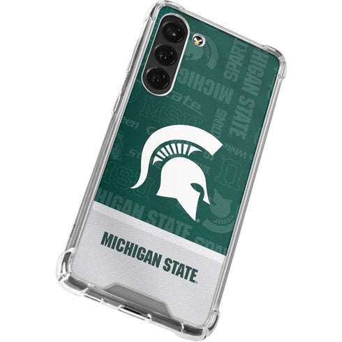 Michigan State University Jersey Split Galaxy S23 Plus Clear Case