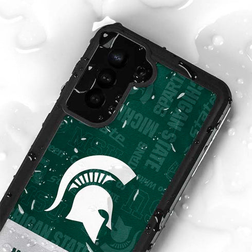 Michigan State University Jersey Split Galaxy S23 Plus Waterproof Case