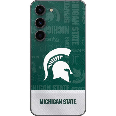 Michigan State University Jersey Split Galaxy S23 Skin