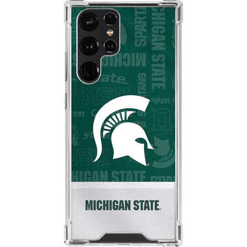 Michigan State University Jersey Split Galaxy S23 Ultra Clear Case