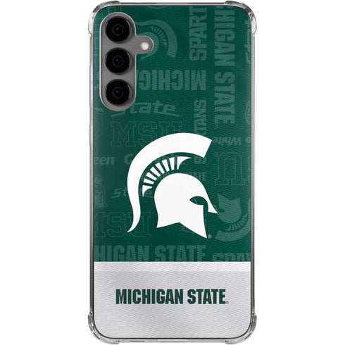 Michigan State University Jersey Split Galaxy S24 Plus Clear Case