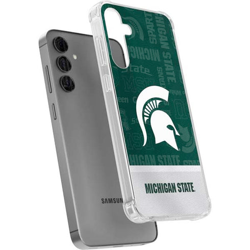Michigan State University Jersey Split Galaxy S24 Plus Clear Case