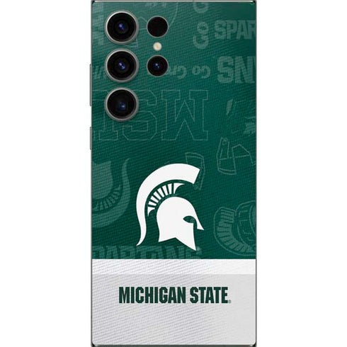 Michigan State University Jersey Split Galaxy S24 Ultra Skin