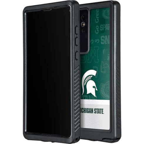 Michigan State University Jersey Split Galaxy S24 Ultra Waterproof Case
