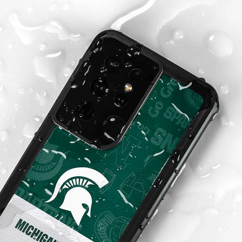Michigan State University Jersey Split Galaxy S24 Ultra Waterproof Case